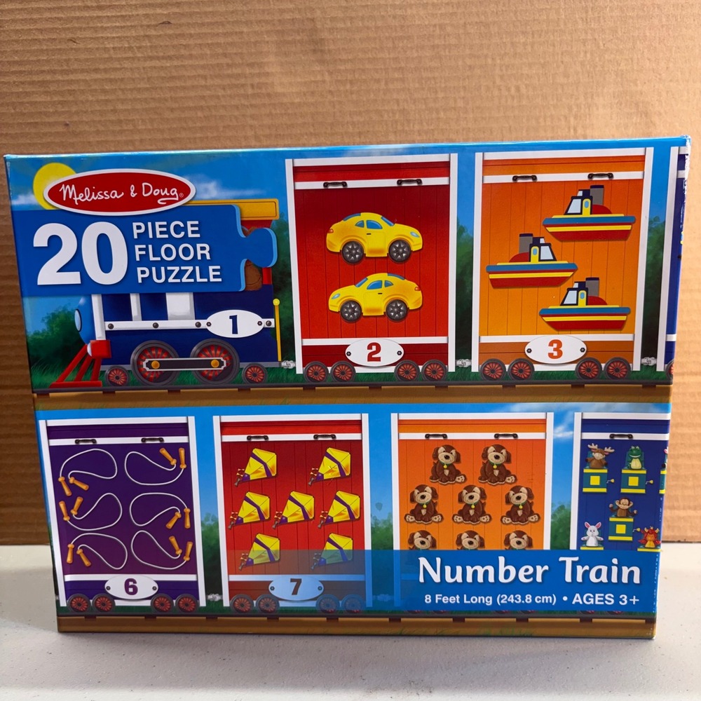 Melissa & Doug Number Train 20 Piece Floor Puzzle 8 Feet Long Ages 3+ 4210